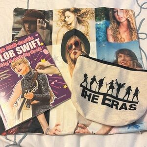 NEW Taylor swift fan package: coloring book, makeup bag, 18” pillow cover